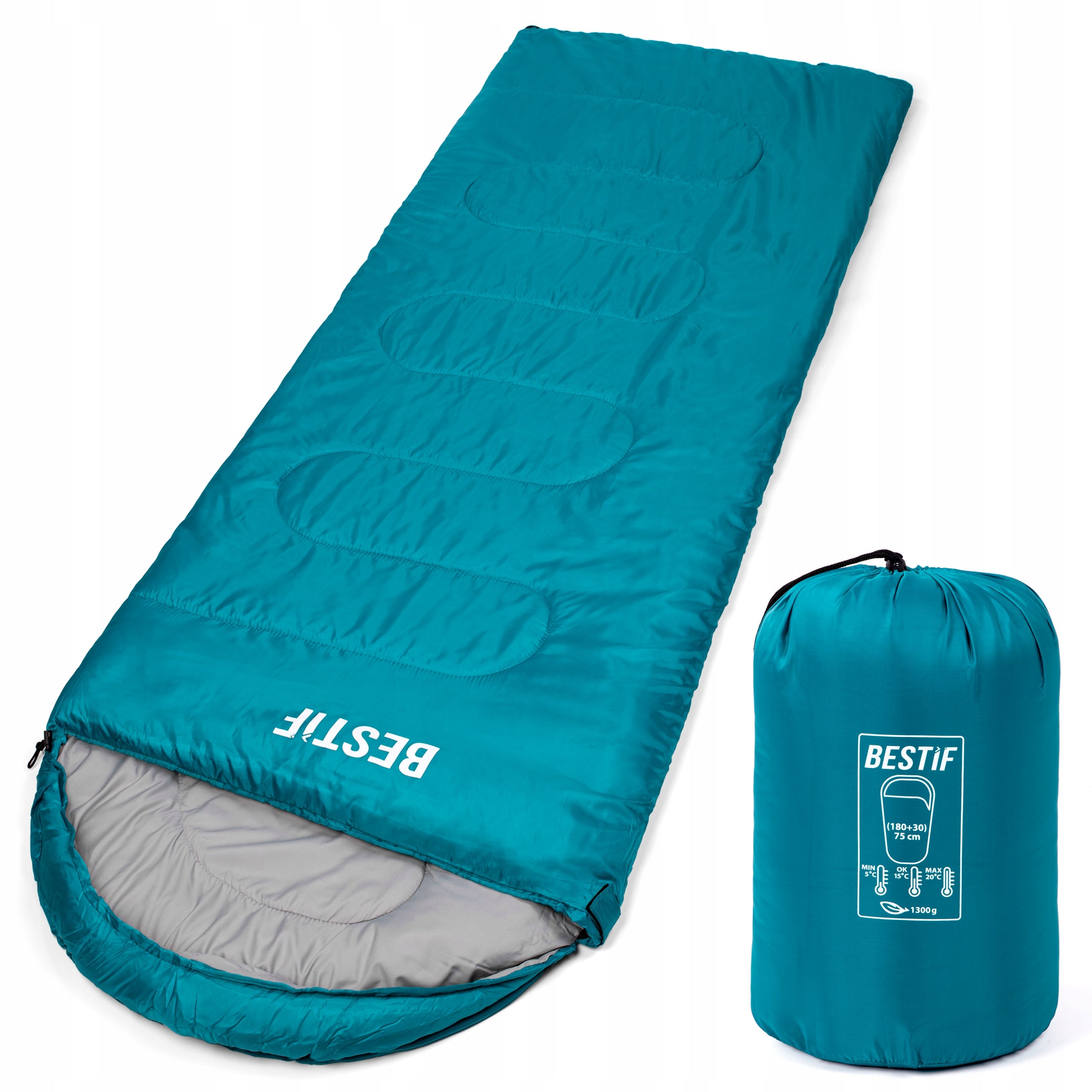 SLEEPING BAG QUILT 2in1 WITH HOOD TOURIST WARM BESTIF 210X75 CM COVER Manufacturer code BS002