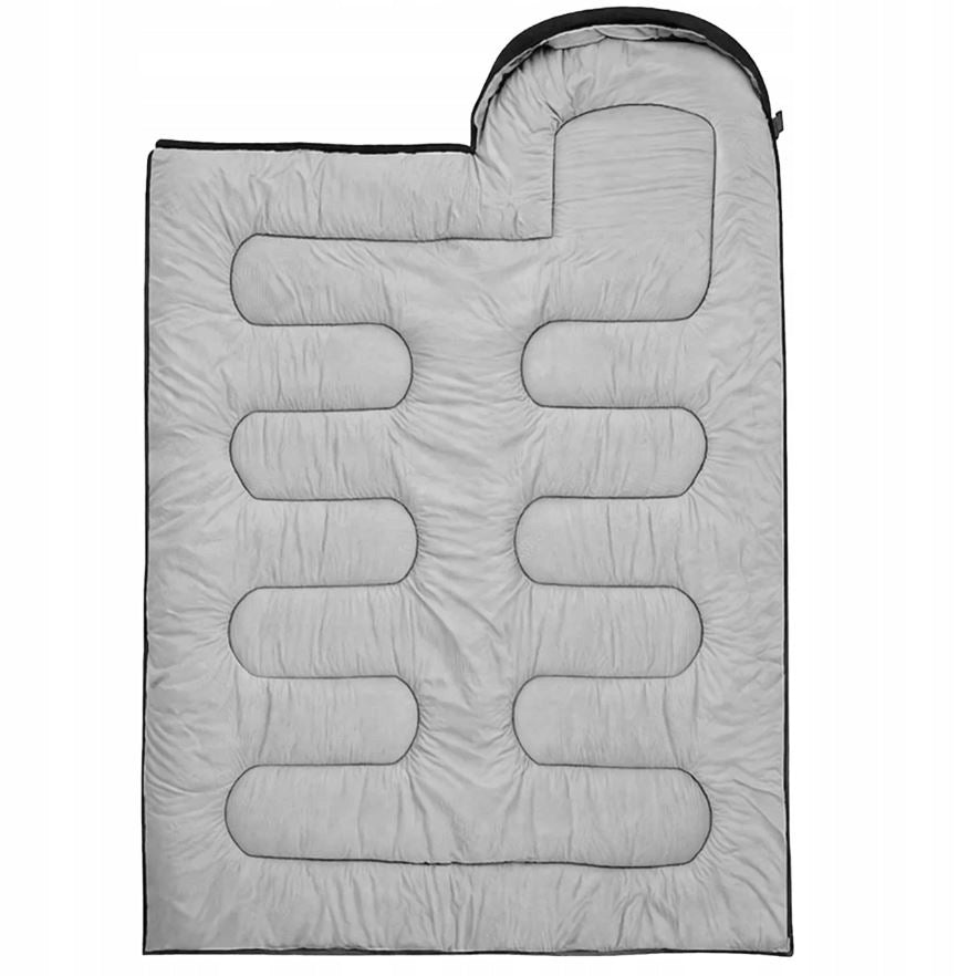 SLEEPING BAG TOURIST MUMMY 2IN1 210x75CM WARM HOOD DUVET COVER BLACK Brand Koanni