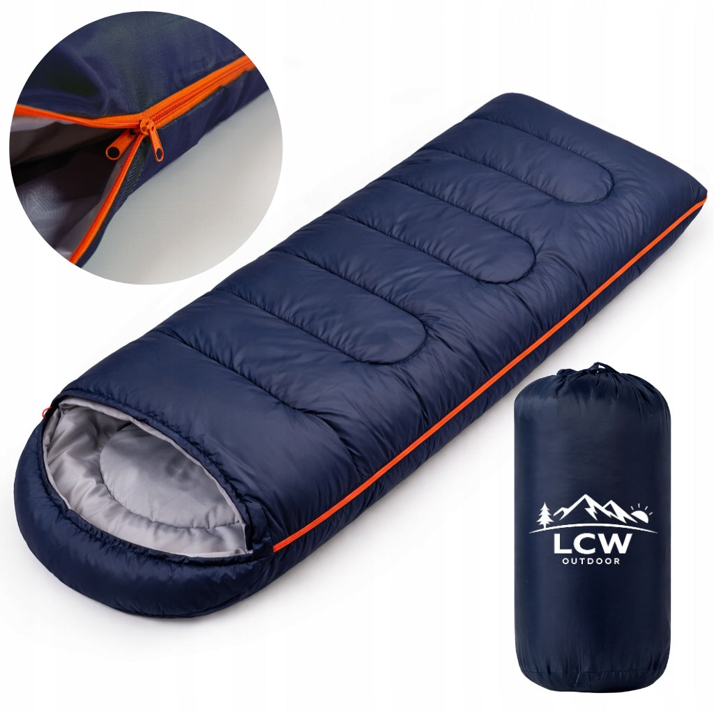 SLEEPING BAG Tourist Quilt with Hood 2in1 WARM LIGHT Mummy + Cover
