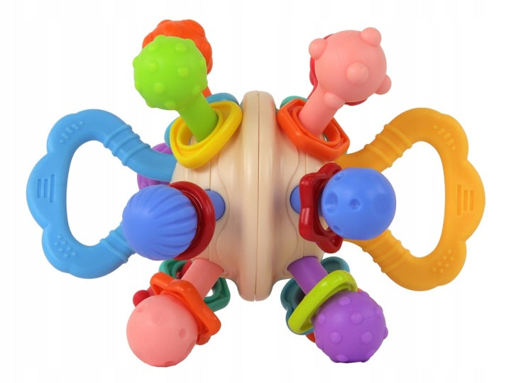 SLIDING TOY SENSORY ELEMENTS INTERACTIVE Rattle Teether Ball Manufacturer code DLA NIEMOWLĄT MONTESSORI SENSORKY terkotek