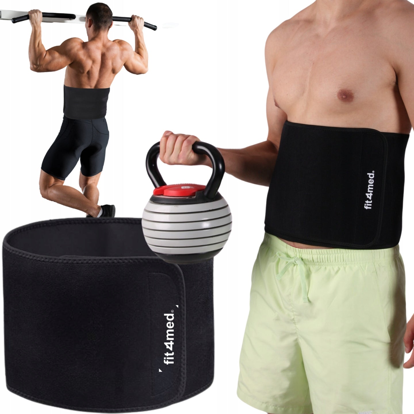 SLIMMING BELT SLIMMING NEOPRENE 150cm STIFFENS ABDOMINAL MUSCLES Brand Fit4Med