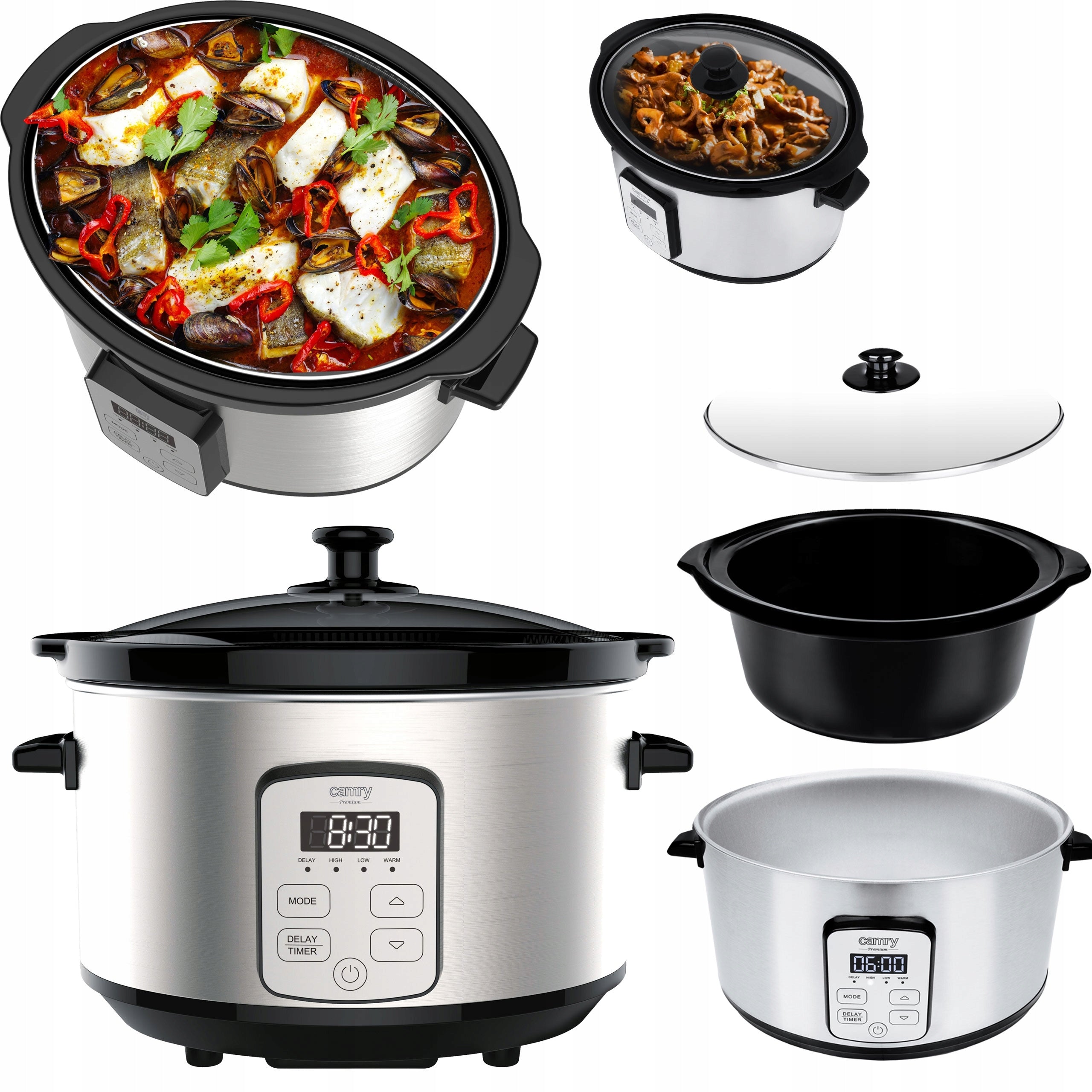 SLOW COOKER POT FOR SLOW COOKING 4,7L LED SINGLE POT MEAT DISHES