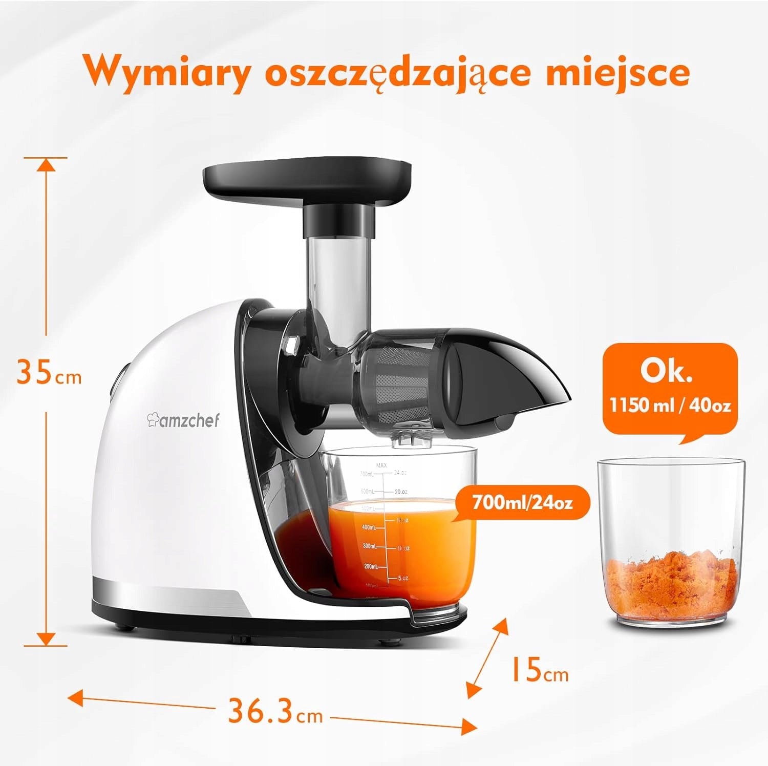 SLOW JUICER 150W SILENT MOTOR STAINLESS STEEL WITHOUT BPA JUICE EAN (GTIN) 5903387037063