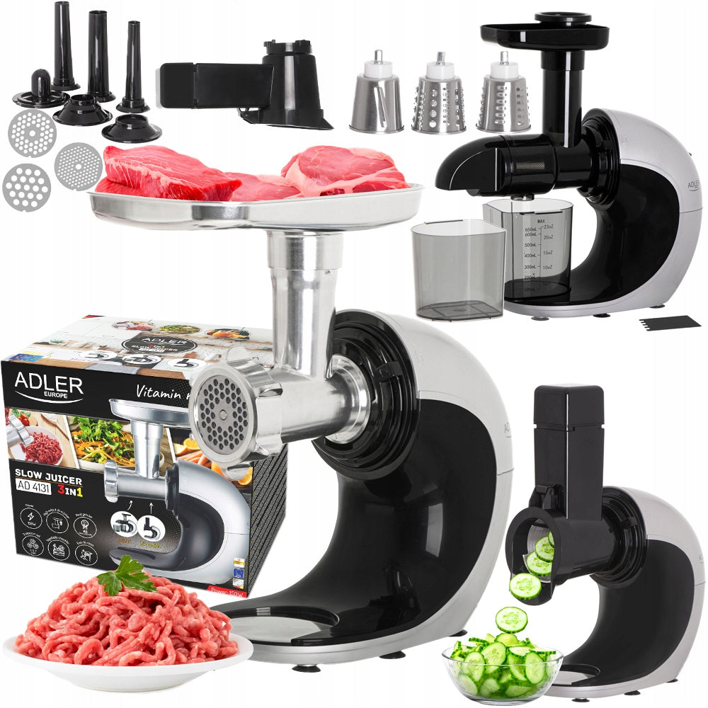 SLOW JUICER FOR JUICES 3in1 SHREDDER MEAT GRINDER "8"