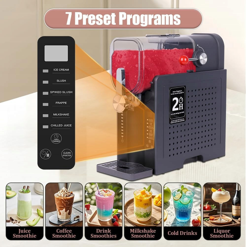 SLUSHIE MACHINE 1,6L COMPRESSOR FROZEN DRINKS 6 PROGRAMS WITHOUT ICE Brand no brand
