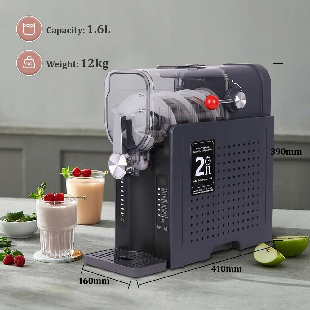 SLUSHIE MACHINE 1,6L COMPRESSOR FROZEN DRINKS 6 PROGRAMS WITHOUT ICE Packaging status original