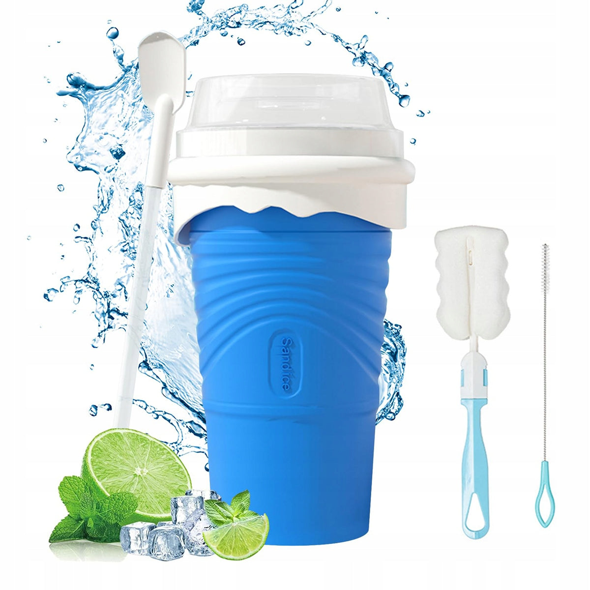 SLUSHY CUP WITH STRAW AND SPOON, SLUSHY MAKER, SLUSHY CUP Packaging status original