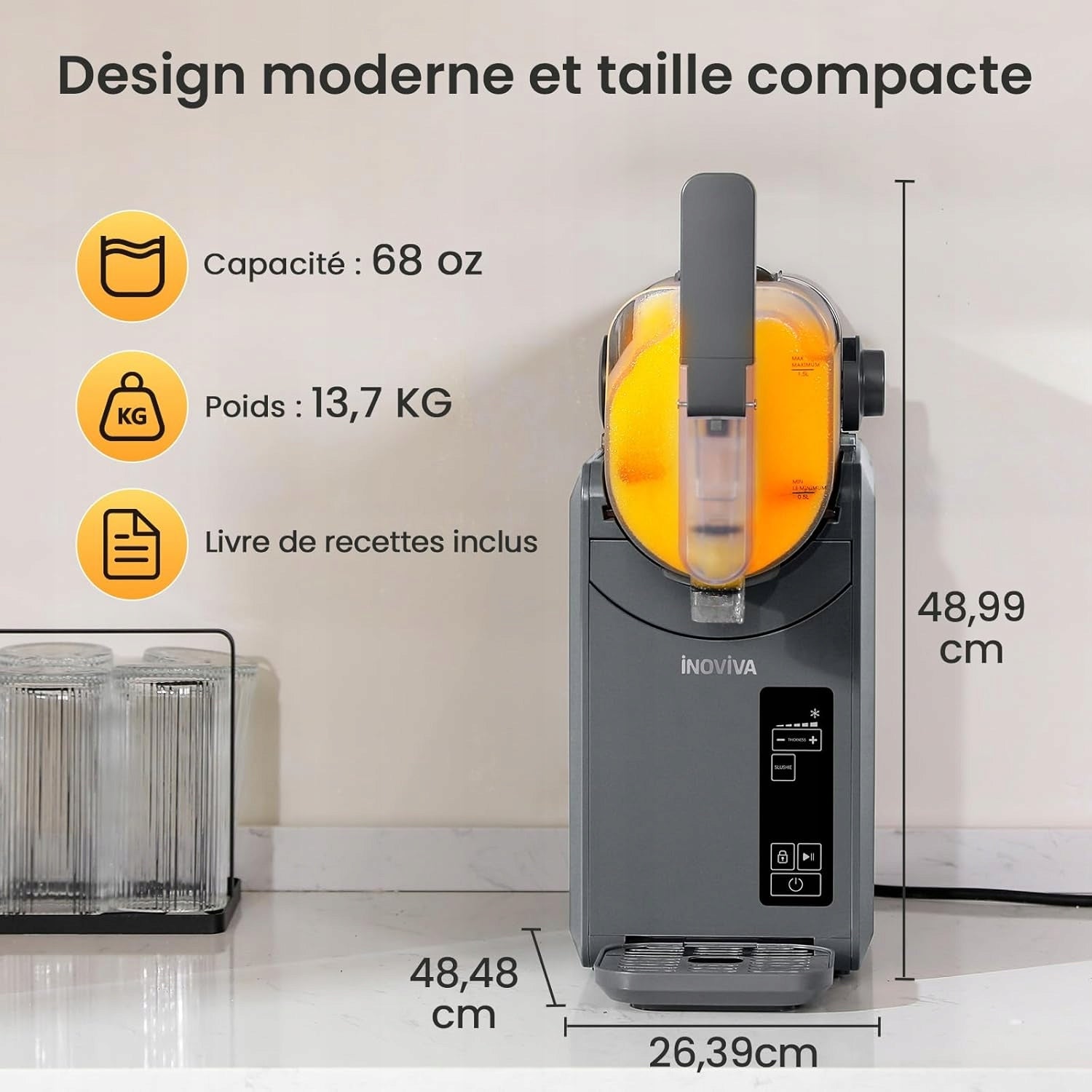 SLUSHY MACHINE WITH COMPRESSOR 2L SELF-CLEANING 5 PROGRAMS EAN (GTIN) 5906958204512