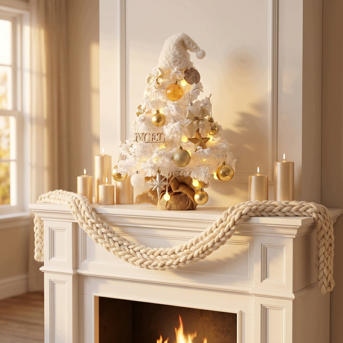 SMALL ARTIFICIAL CHRISTMAS TREE with Light Snow Flocked 50cm DIY Gift Brand no brand