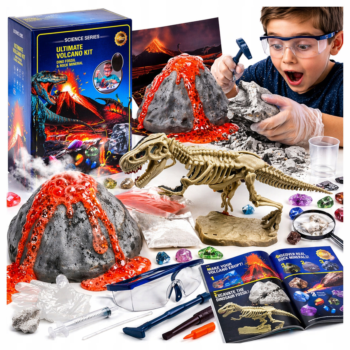 SMALL CHEMIST EDUCATIONAL KIT FOR SCIENTIFIC EXPERIMENTS VOLCANO EXCAVATION