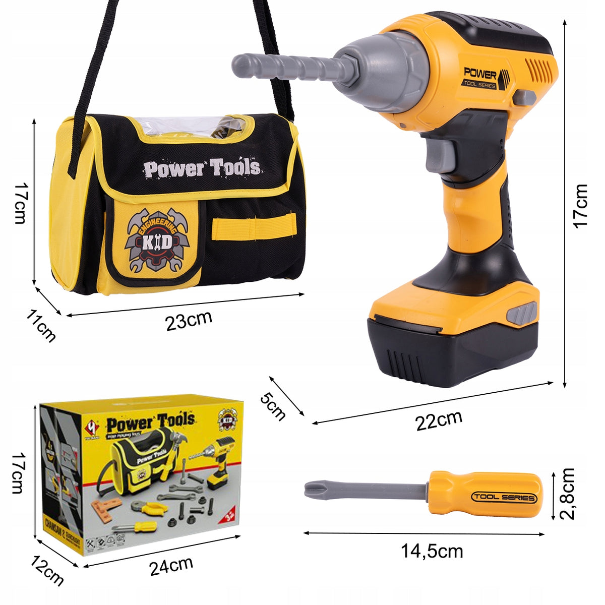 SMALL DIY KIT FOR KIDS TOOLS DRILL Color orange