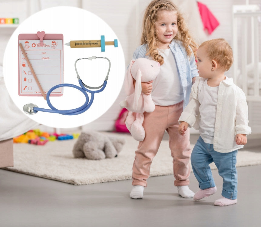 SMALL DOCTOR MEDICAL KIT DENTIST DOCTOR wooden 38 element. + bag Manufacturer code U606
