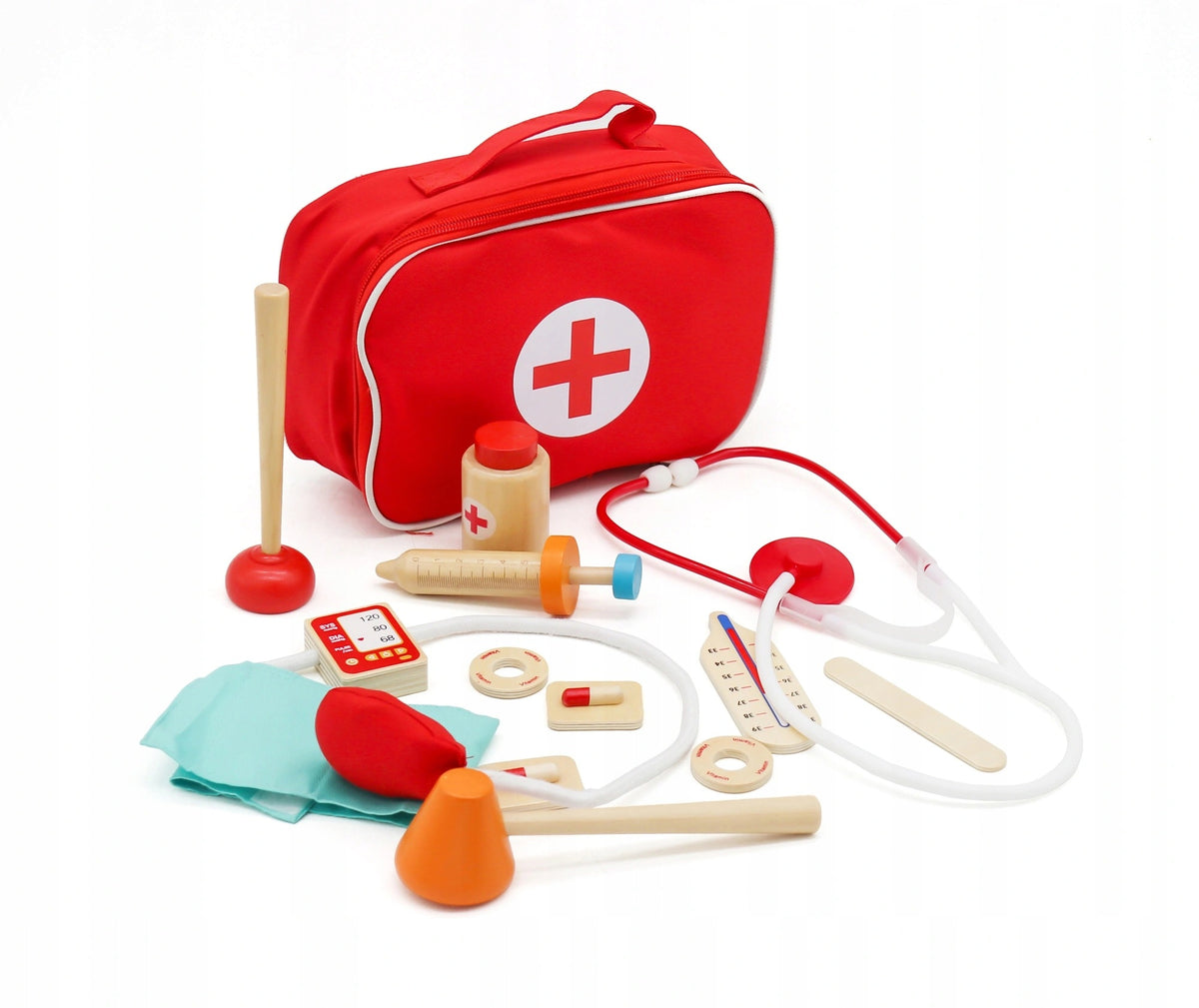 SMALL DOCTOR SET OF SMALL WOODEN DOCTOR FOR CHILDREN in case 14elem