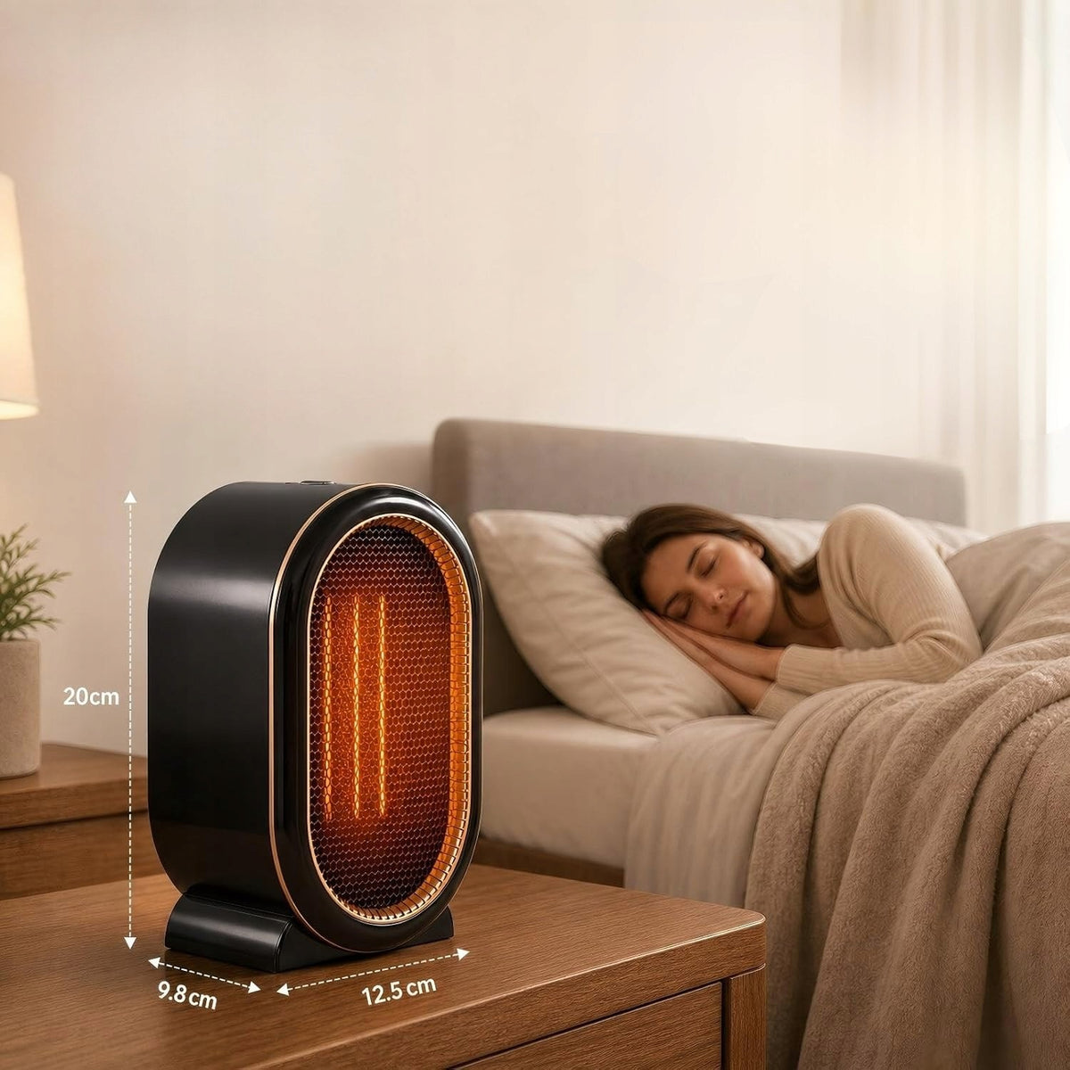 SMALL ELECTRIC HEATER MINI HEATER BLACK 2 LEVELS 1200W Manufacturer code MAŁE-OGRZEWANIE-POMIESZCZEŃ-PRZENOŚNE