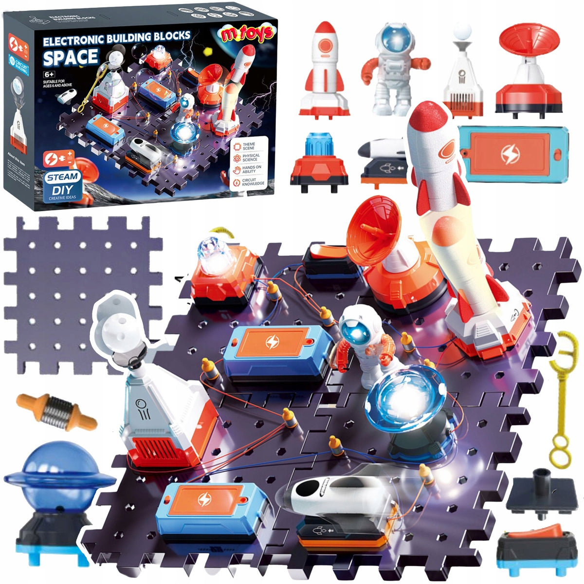 SMALL ELECTRONICS LARGE EXPERIMENTAL KIT ROCKET COSMONAUT CIRCUITS STEM
