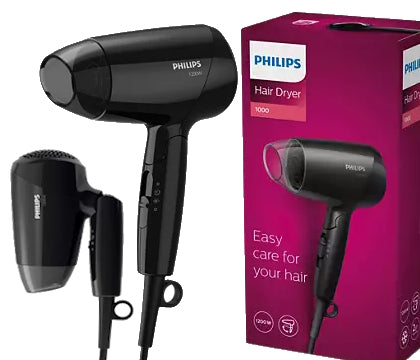 SMALL HAIR DRYER PHILIPS FOLDABLE TRAVEL DRYCARE PHILIPS 1200 W
