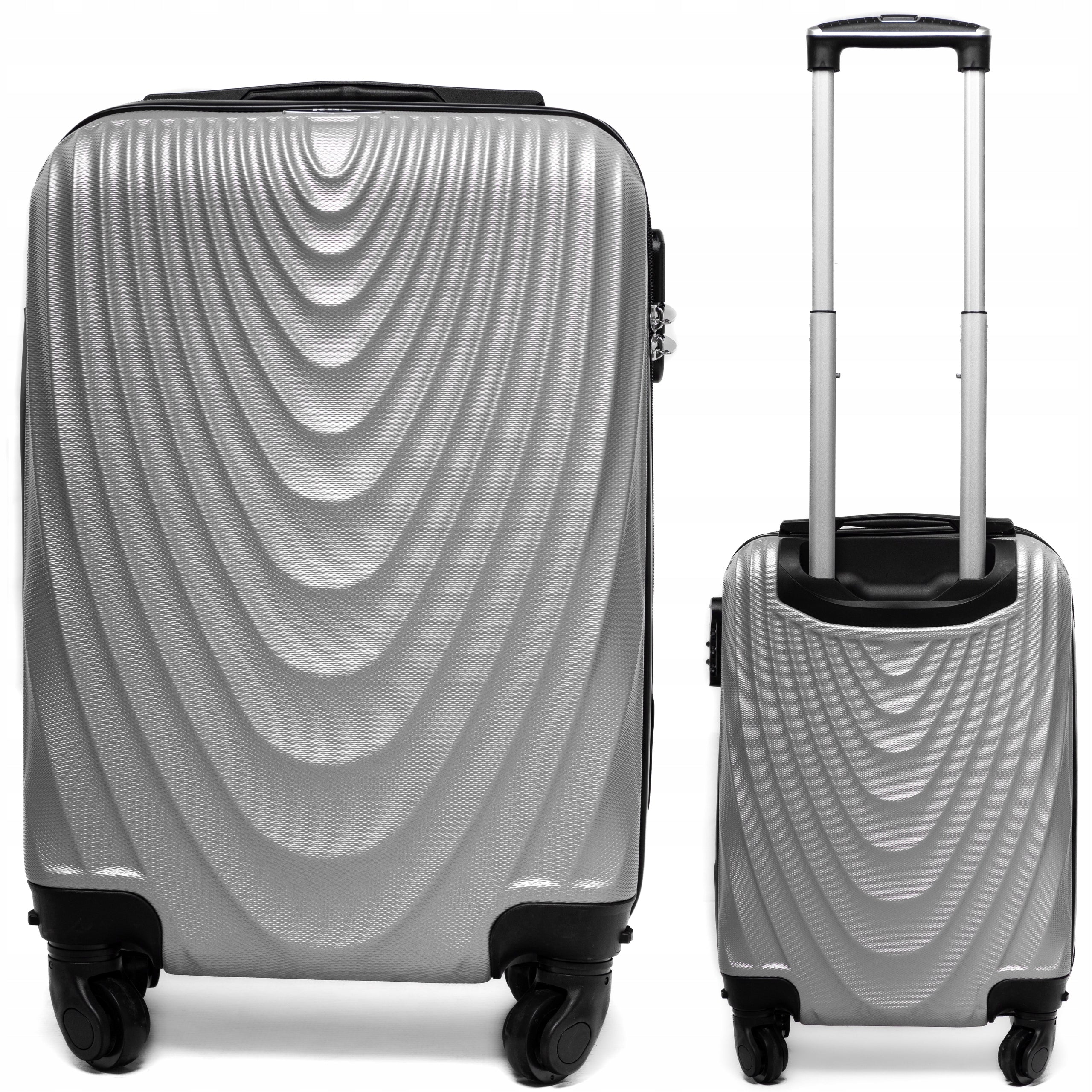 SMALL M CABIN SUITCASE ON WHEELS TRAVEL ABS Ryanair Wizzair 55x40x20 Depth (shorter edge) 18 cm