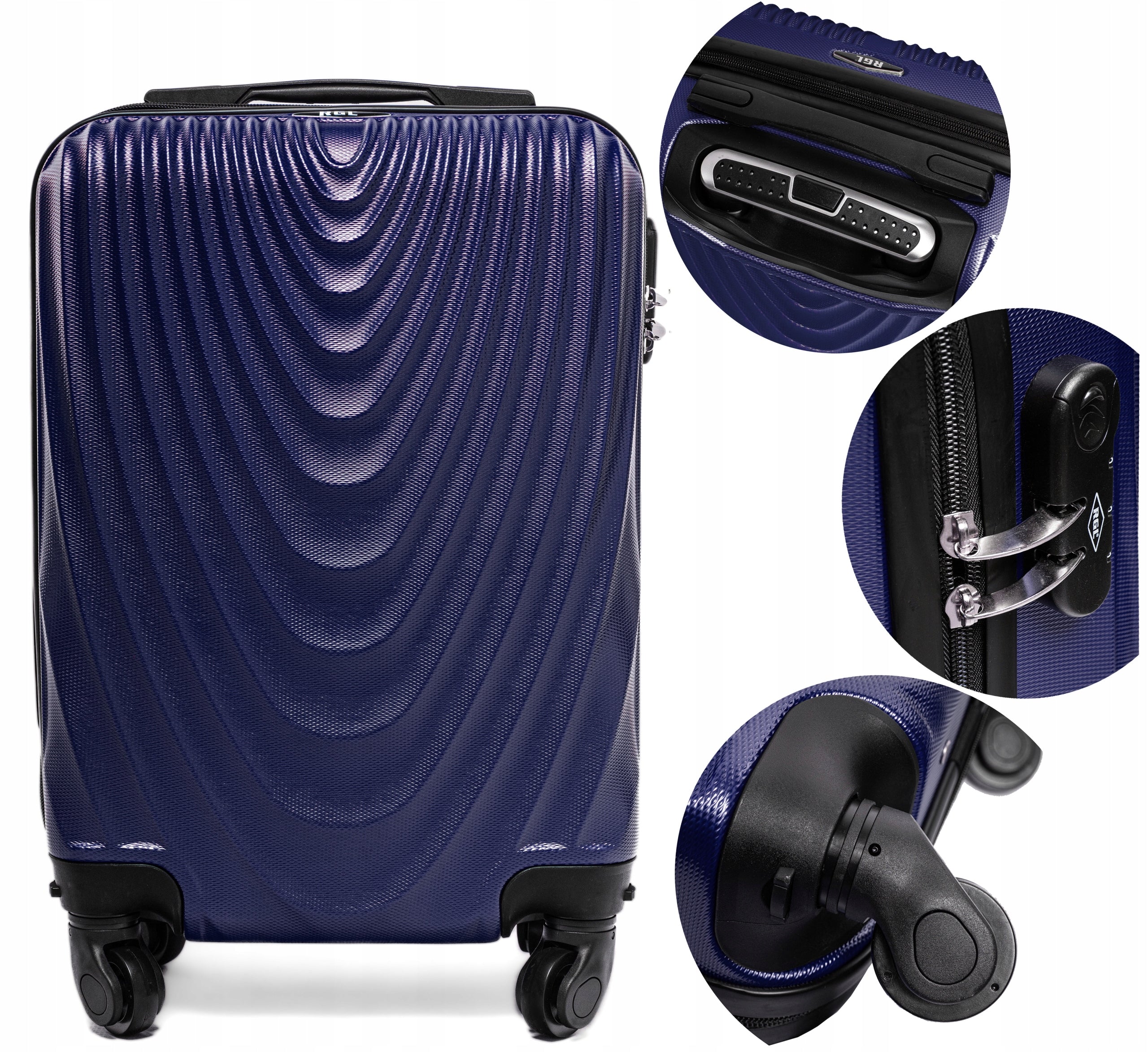 SMALL M CABIN SUITCASE ON WHEELS TRAVEL ABS Ryanair Wizzair 55x40x20