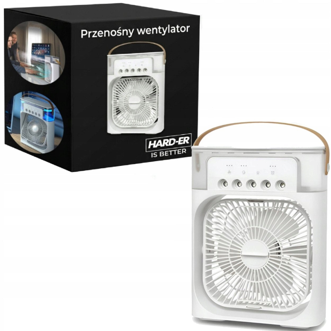 SMALL PORTABLE AIR CONDITIONER DESK FAN HUMIDIFIER USB LED Hard-er