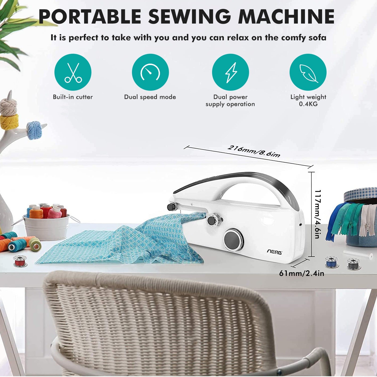 SMALL PORTABLE MANUAL SEWING MACHINE BLACK Manufacturer code SMALL SEWING MACHINE BLACK