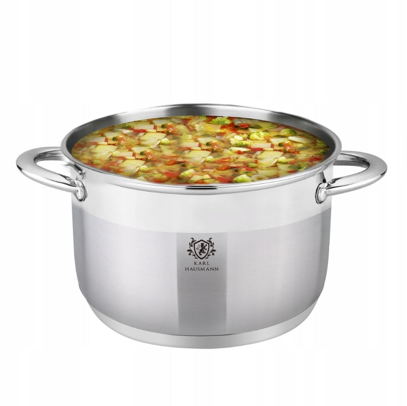 SMALL STAINLESS STEEL POT 5L 18/0 INDUCTION GAS POTS SOLID PREMIUM Brand Karl Hausmann