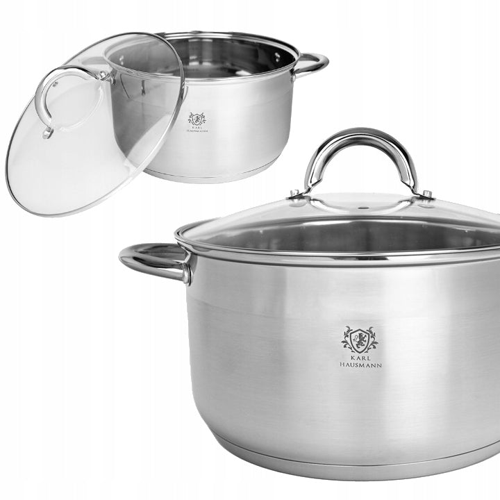 SMALL STAINLESS STEEL POT 5L 18/0 INDUCTION GAS POTS SOLID PREMIUM