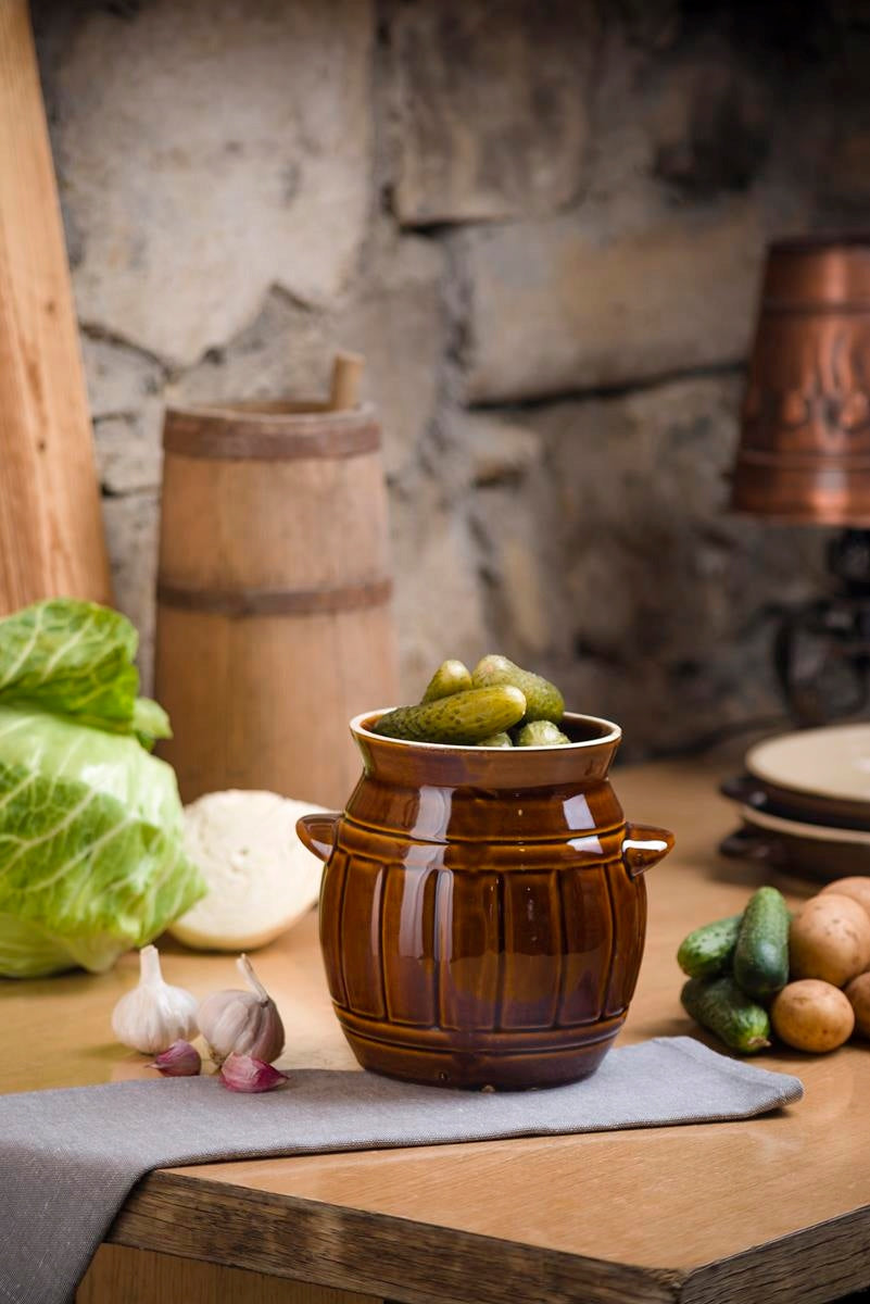 SMALL STONEWARE BARREL POT FOR PICKING CUCUMBERS CABBAGES, CERAMIC, 1.2L Manufacturer code MA1304