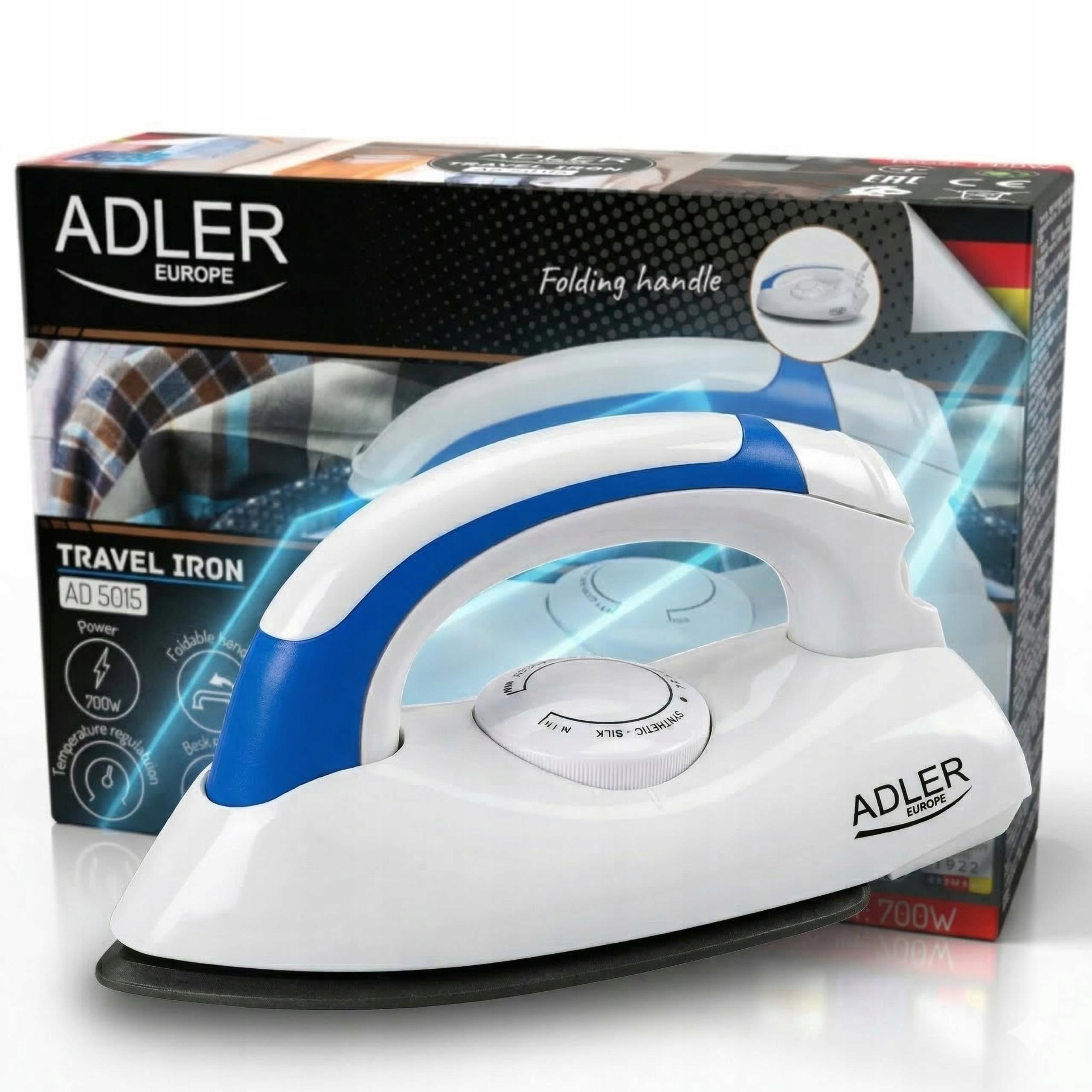 SMALL TOURIST IRON FOLDING HANDLE TEMPERATURE CONTROL NON-STICK