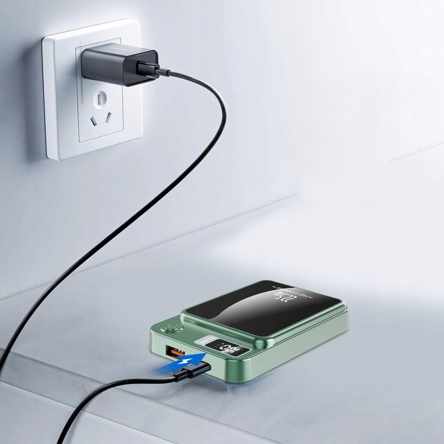 SMALL USB POWER BANK 10000MAH MAGNETIC INDUCTION 22.5W FAST CHARGER Battery capacity 10000 mAh