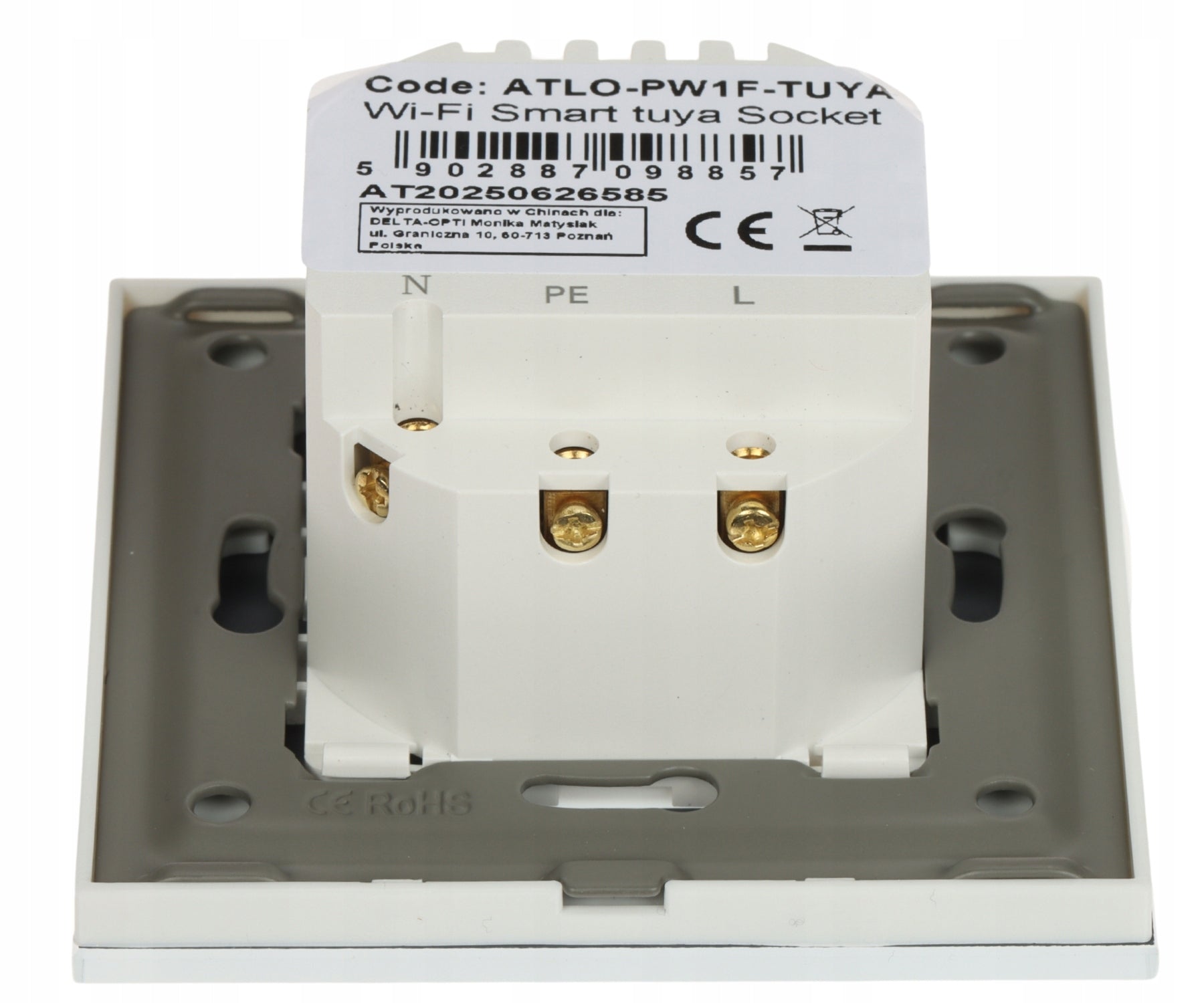 SMART ELECTRIC FLUSH MOUNT SOCKET Wi-Fi Tuya Smart Manufacturer code GNIAZDO ELEKTRYCZNE PODTYNKOWE WiFi TuyaSmart