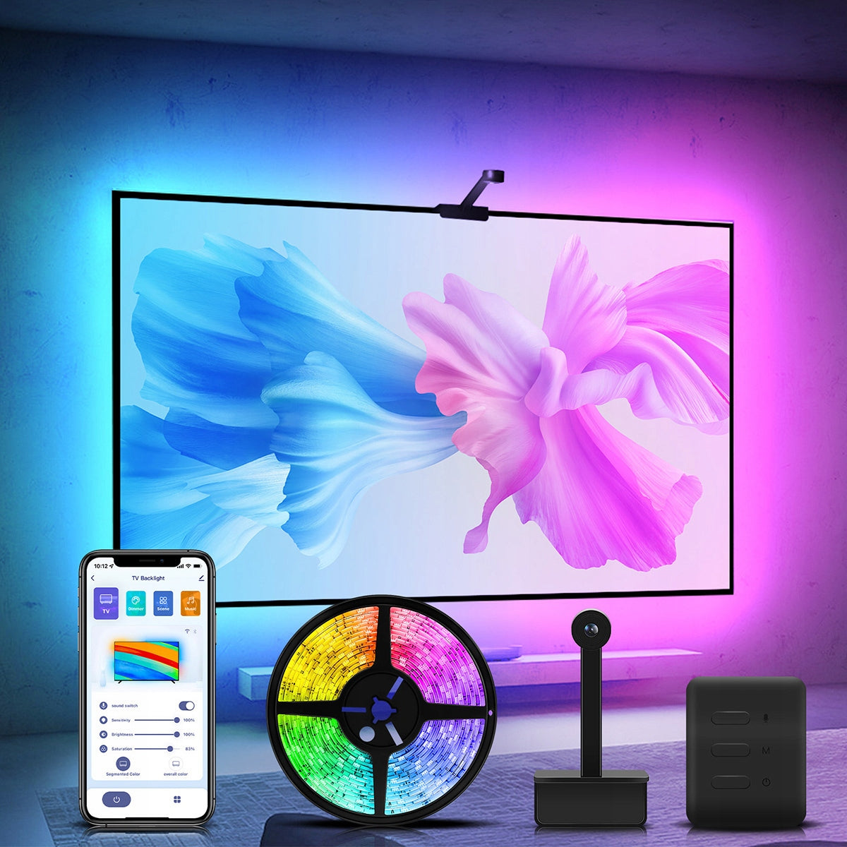 SMART LED RGB strip 3.8m for TV 55-65 Tuya Spacetronik colors in sound mode EAN (GTIN) 5903031034943