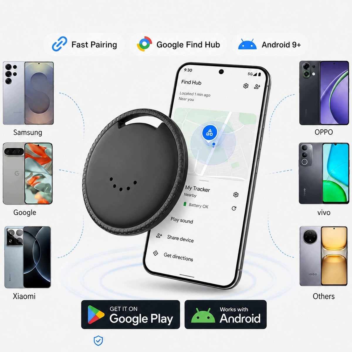 SMART LOCATOR FOR ANDROID SYSTEM MAKES SOUND RINGING 4 PACK Model ANDROID TRACKER - 4PC