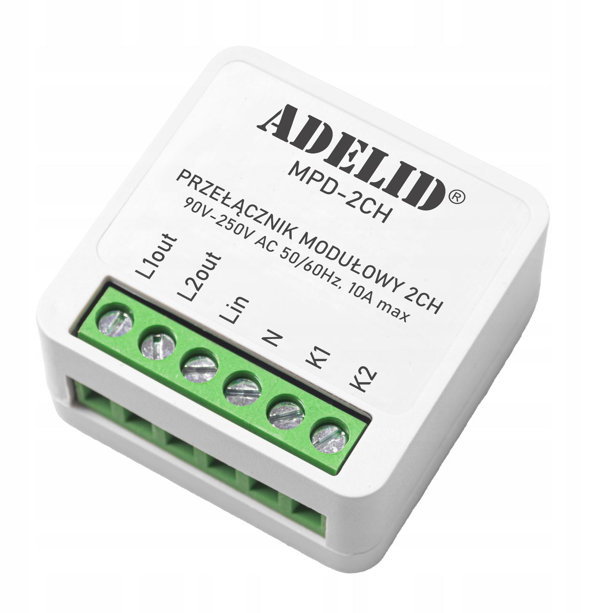 SMART RELAY LIGHT SWITCH WiFi DUAL CHANNEL 10A SMART TUYA Manufacturer code MPD-2CH 2 KANAŁOWY MINI GNIAZDKO DO PUSZKI
