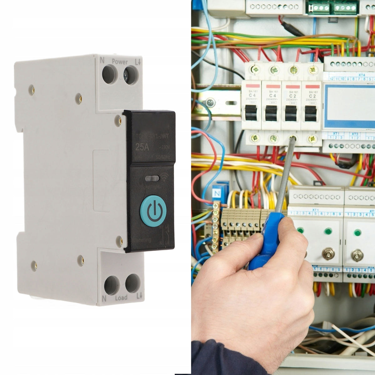 SMART SWITCH DIN35 WIFI FOR TUYA 25A Manufacturer code WQPSF3173