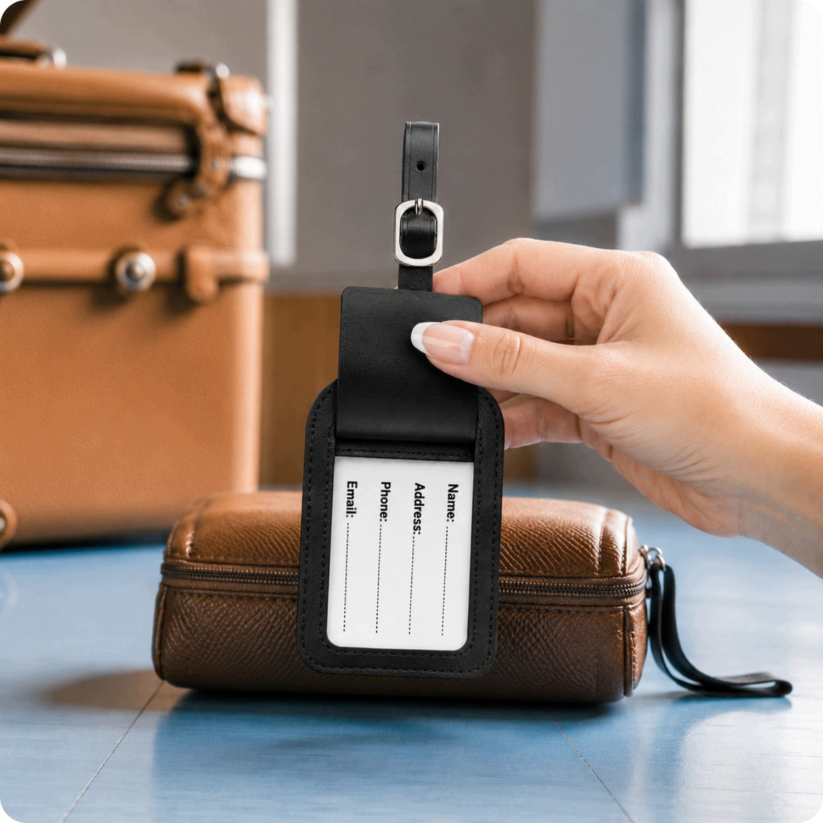 SMART TAG LOCATOR IN THE LABEL FOR LUGGAGE CASE APPLE FIND MY BLUETOOTH Model AXL1 Apple Find My