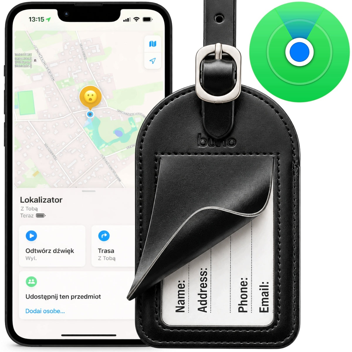 SMART TAG LOCATOR IN THE LABEL FOR LUGGAGE CASE APPLE FIND MY BLUETOOTH