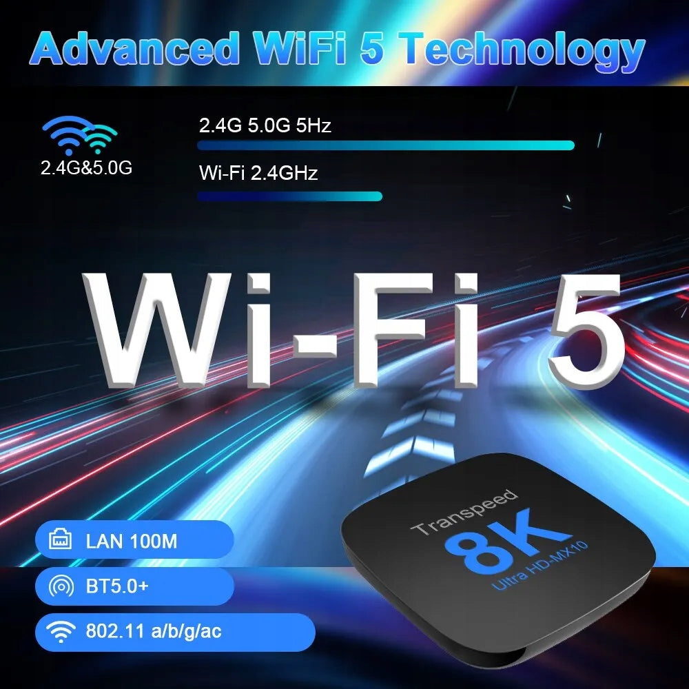 SMART TV BOX 16GB H96 MAX 8K 4K WIFI BLUETOOTH 5.0 OTA DECODER Android 13 Model MX10-8K
