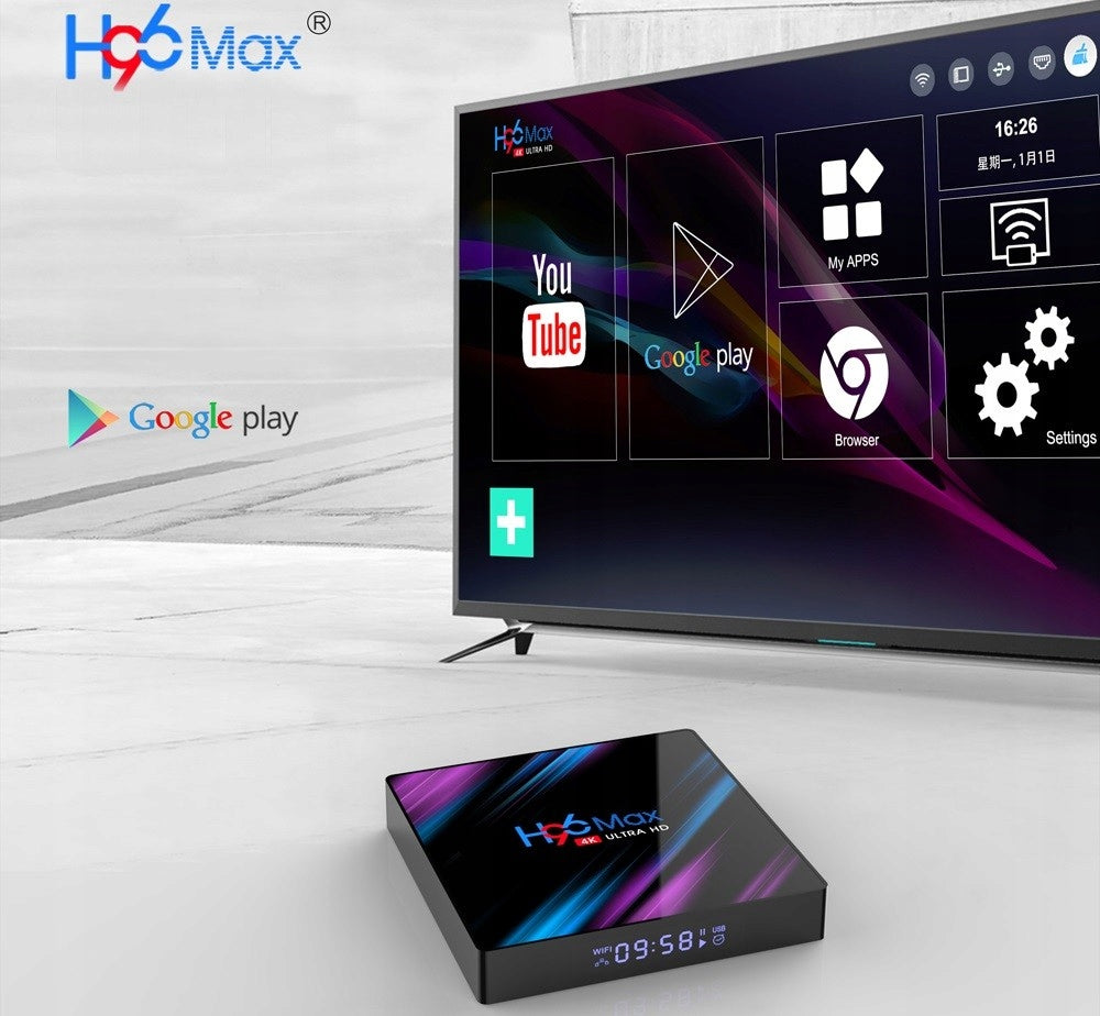 SMART TV BOX H96 MAX ULTRA HD 4K 4 64GB ANDROID 10 NETFLIX HBO ATTACHMENT Packaging status original