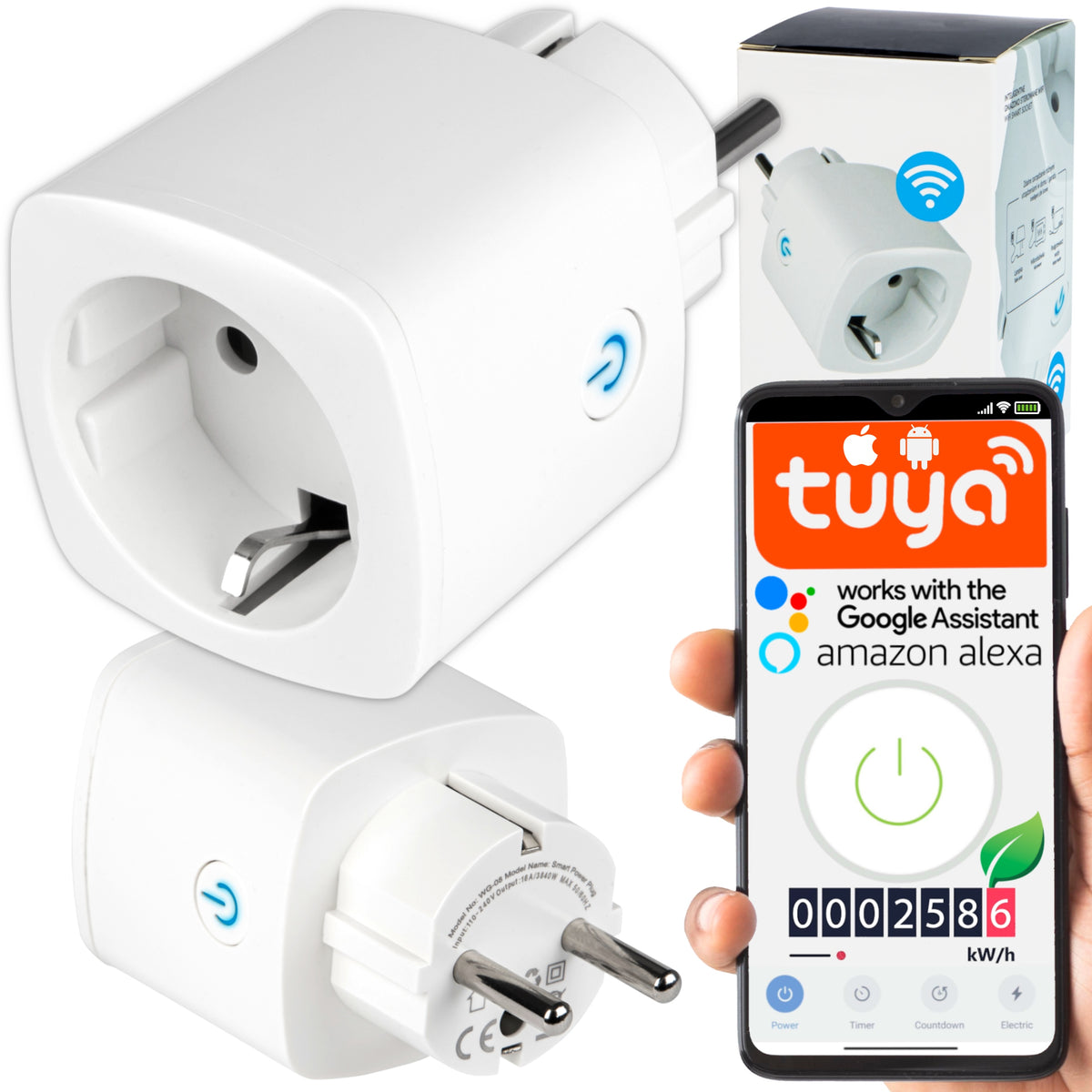 SMART WIFI SOCKET SMART HOME TUYA WATT METER PROGRAMMER TIMER 20A