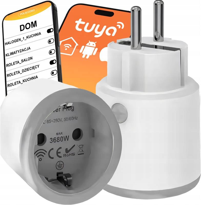 SMART WIFI SOCKET SMART TUYA ENERGY METER PROGRAMMER 3680W 16A