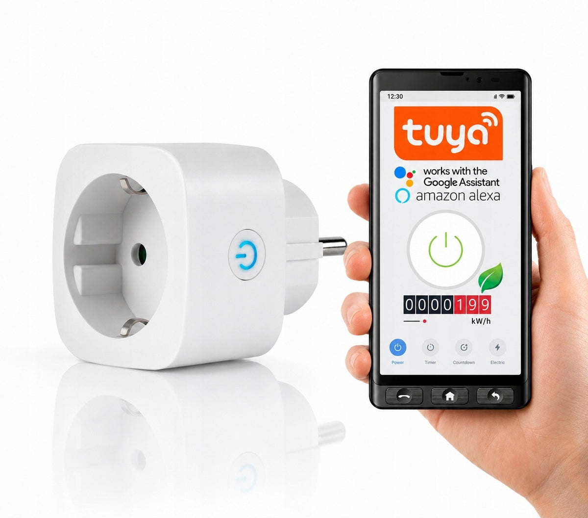 SMART WIFI SOCKET TUYA 16A 3680W SMART APP TIMER WATT METER