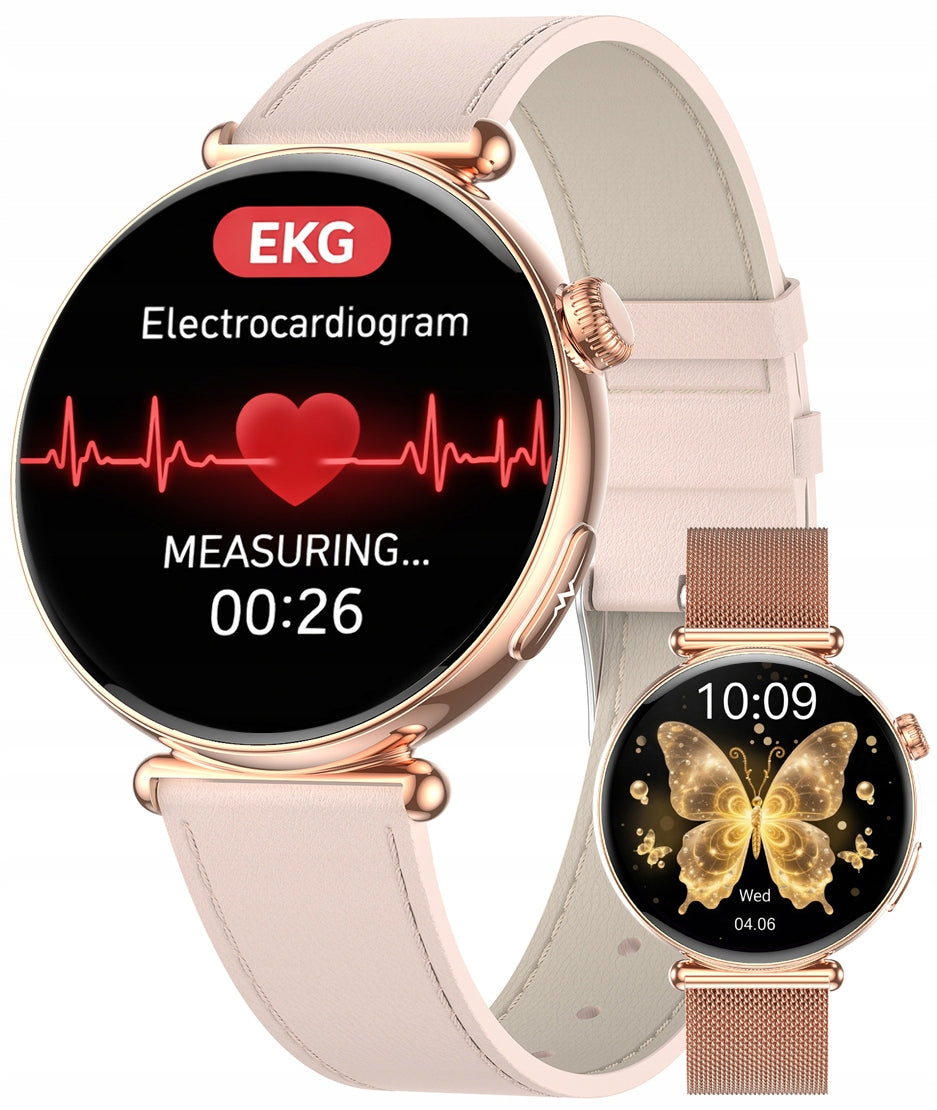 SMARTWATCH EKG WATCH FOR WOMAN BLOOD PRESSURE MONITOR GLUCOSE AMOLED TALK PL