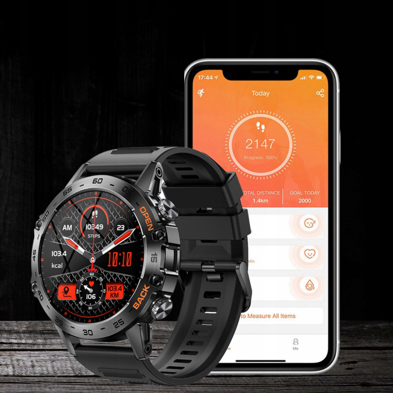 SMARTWATCH MEN'S BLUETOOTH CALLS IP68 POLISH MENU 400MAH 360X360 Model K52