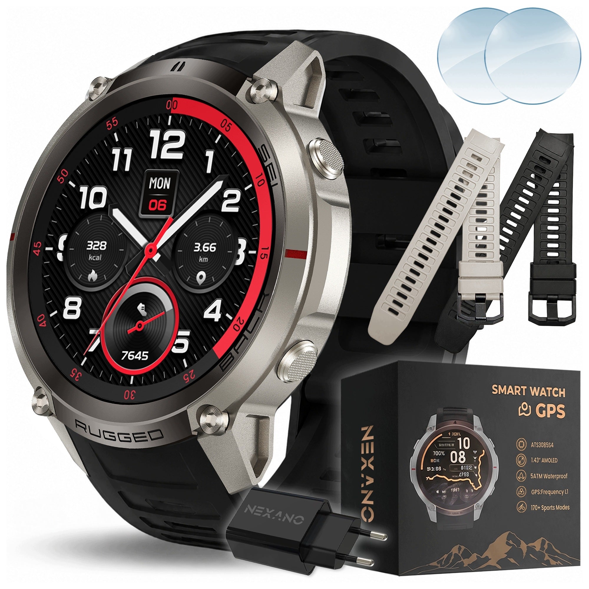 SMARTWATCH MEN'S SMART WATCH GPS AMOLED TALK WATERPROOF MENU PL