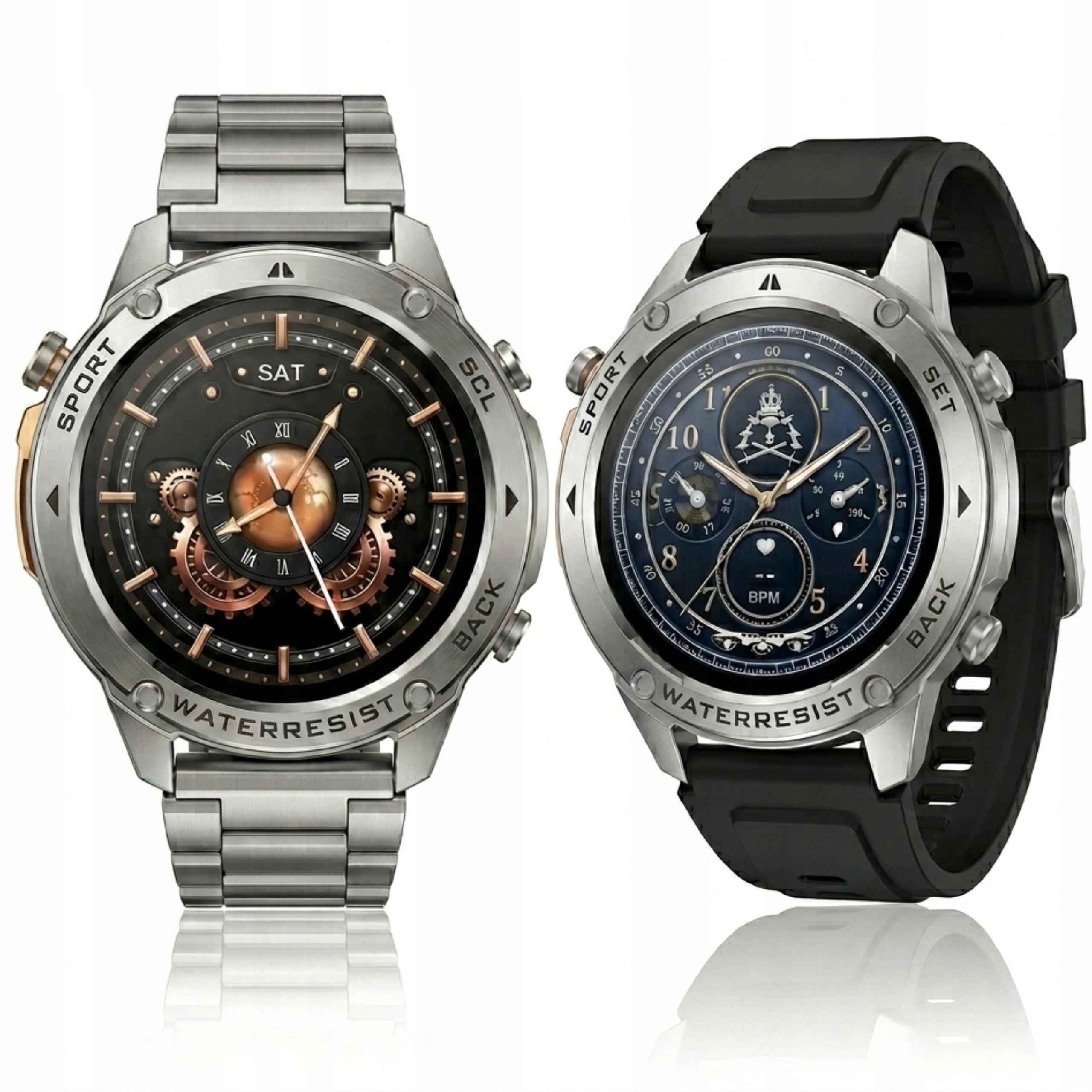SMARTWATCH MEN'S WATERPROOF 5ATM AMOLED GPS talk MENU POLISH WATCH Packaging status original