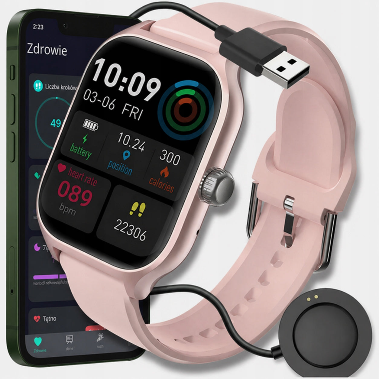 SMARTWATCH MEN'S WOMEN'S CALL WATCH Polish HEART RATE OXYGEN PRESSURE SPORT