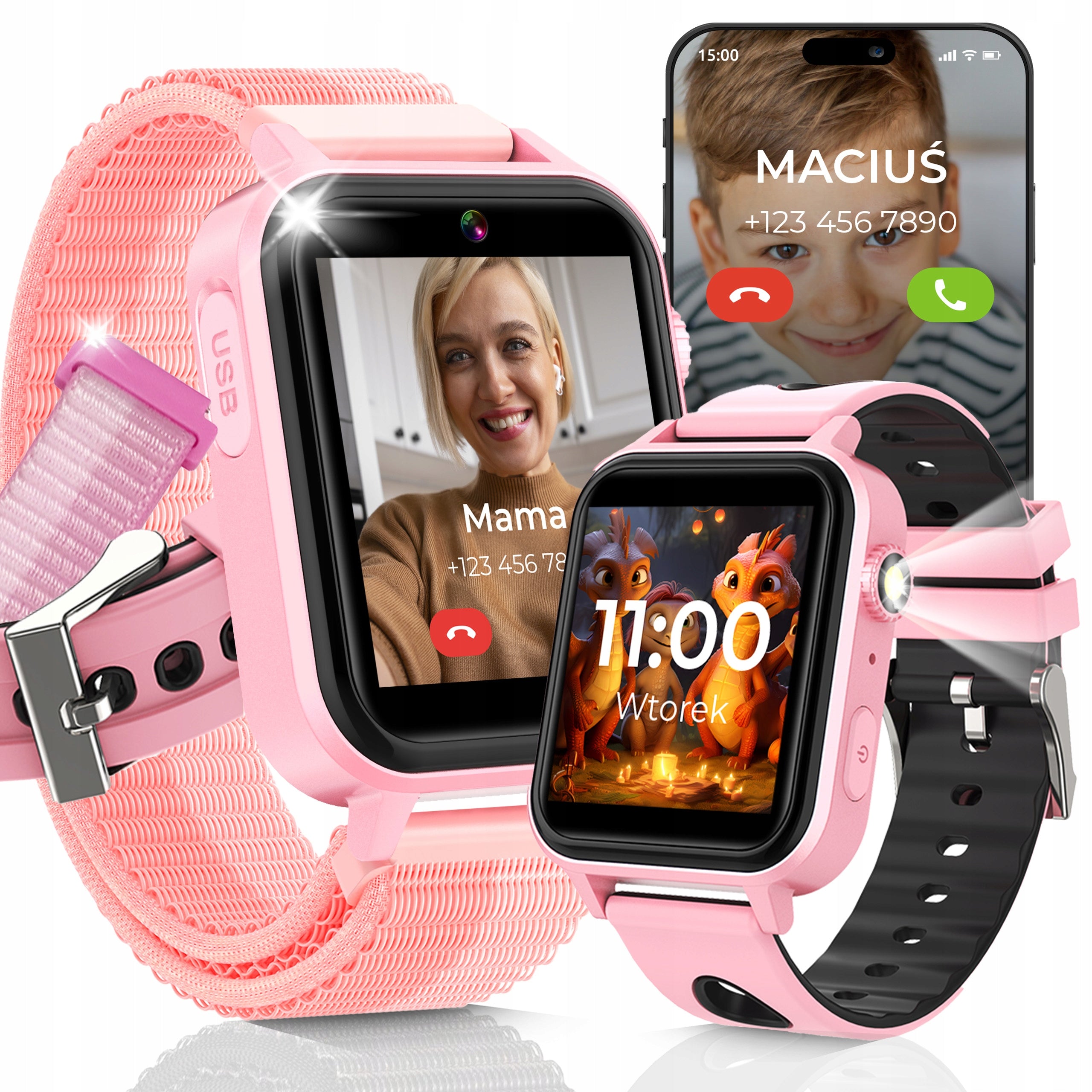 SMARTWATCH WATCH PHONE FOR CHILDREN TALK MUSIC GAMES FLASHLIGHT PEDOMETER Packaging status original