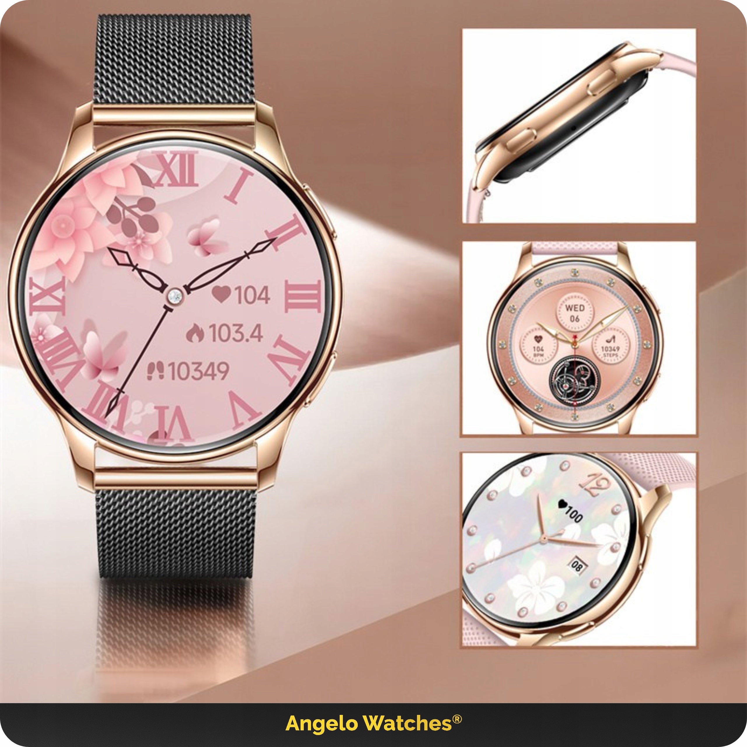 SMARTWATCH WOMEN'S WATCH BLOOD PRESSURE MONITOR CONVERSATION SPORT MENU POLISH 4 STRIPES Manufacturer code Smartwatch damski ciśnieniomierz połączenia