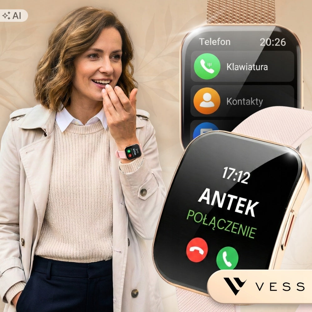 SMARTWATCH WOMEN'S WATCH ROUNDED SCREEN 3D MENU PL AMOLED + 4 STRIPES Packaging status original