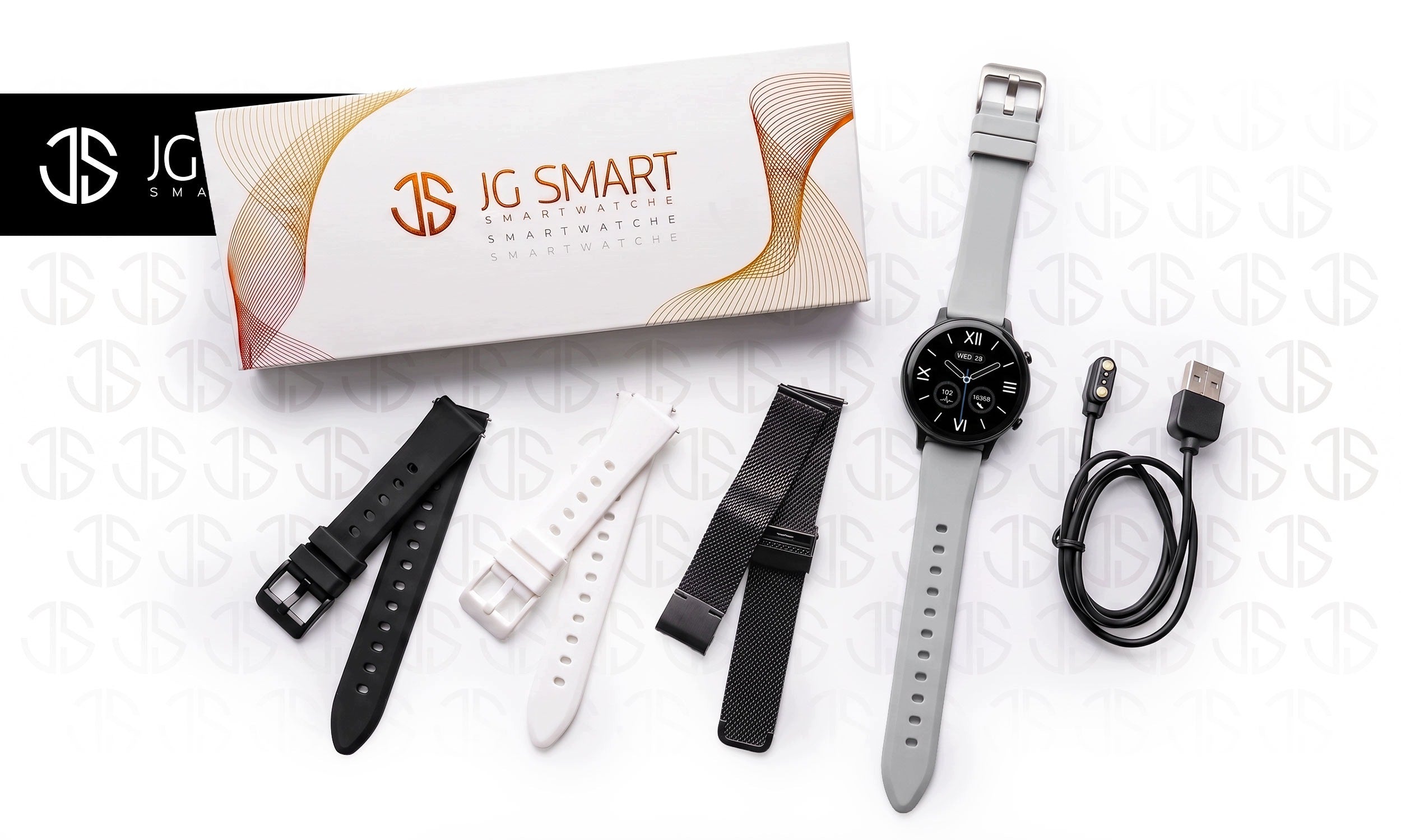 SMARTWATCH WOMEN'S WATCH WATERPROOF PRESSURE TALK MENU PL - 4 STRIPES Packaging status original